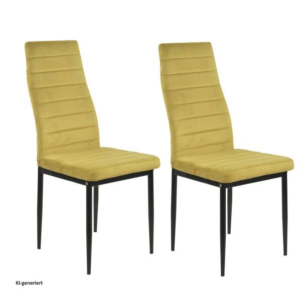 Stuhl Memphis Velvet Curry 2-er Set