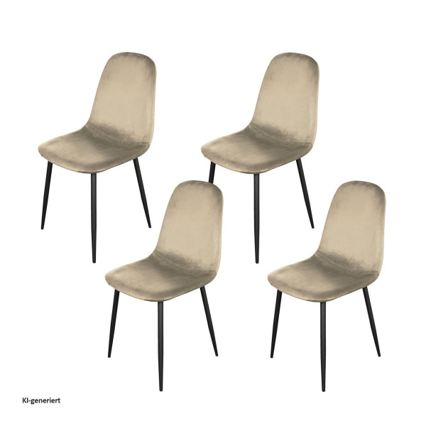 Stuhl Savannah Velvet Creme 2er-Set
