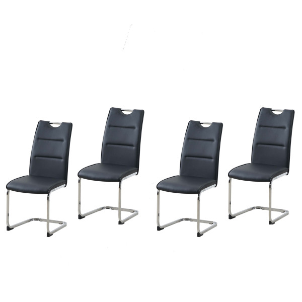 Schwingstuhl DannyC PU Schwarz 4er Set