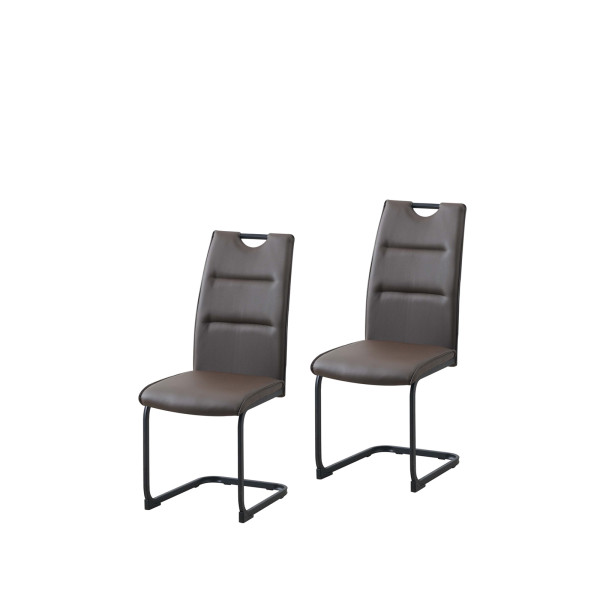 Schwingstuhl DannyP PU Braun 2er Set