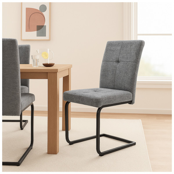 HTI-Living Kinsey Grau 2er-Set Esszimmerstuhl