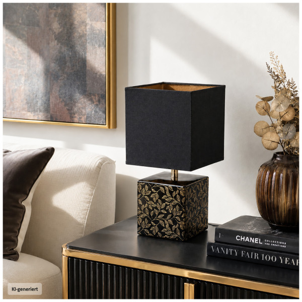 Lampe 35 cm Schwarz-Gold