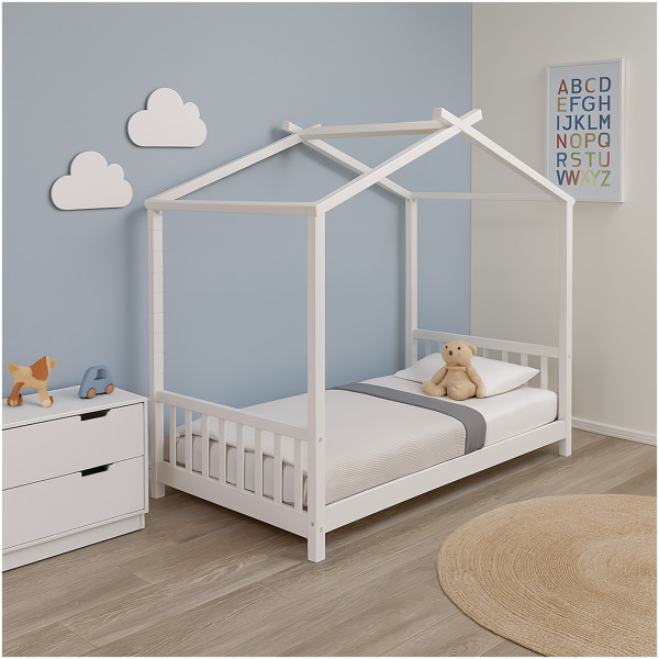 HTI-Living 90 x 200 cm Hausbett Weiß