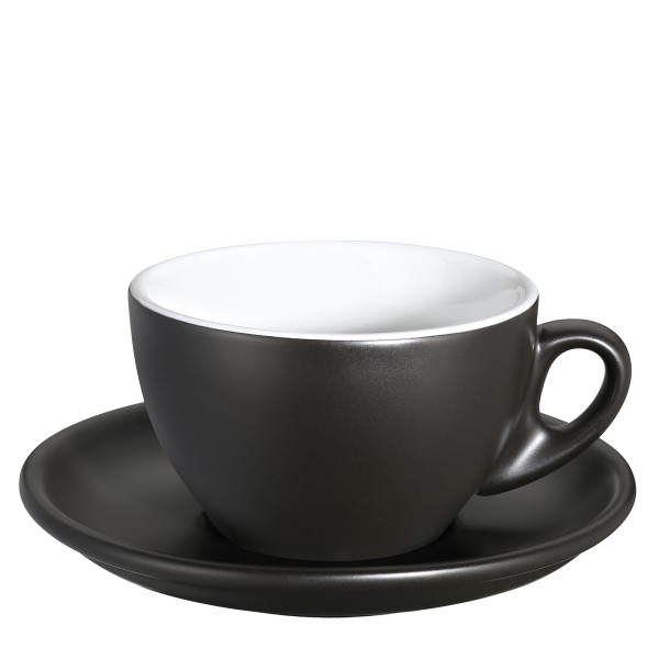 Cappuccinotasse ROMA Schwarz matt