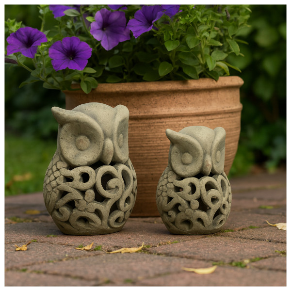 HTI-Living 2er Set Gartenfigur Eule