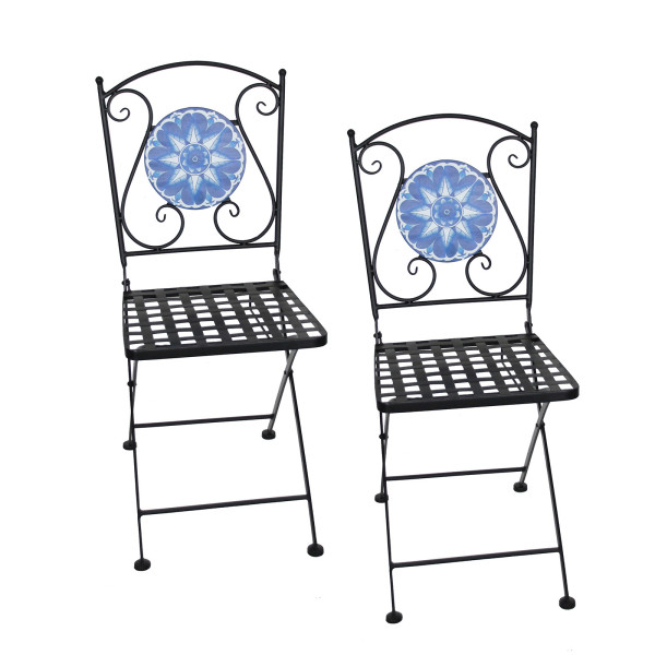 HTI-Living Marocco Blau Gartenstühle 2 Stück