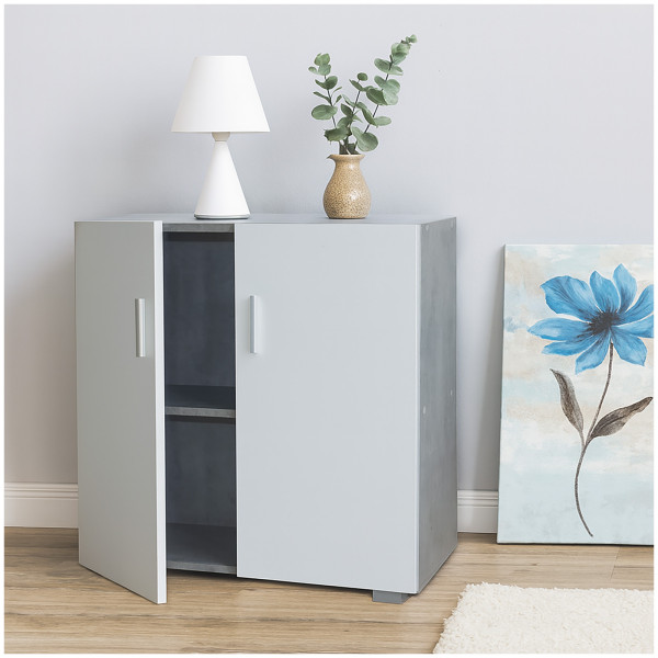 HTI-Living Thekla Beton-Weiß Sideboard 2 Fächer