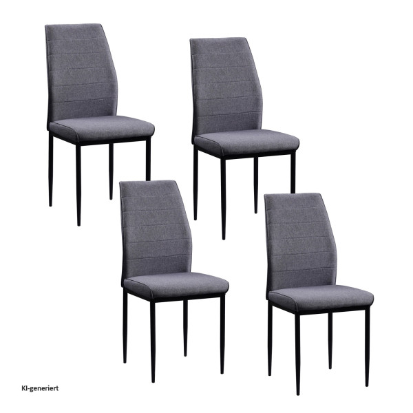 Stuhl Madison Webstoff Grau 4er Set