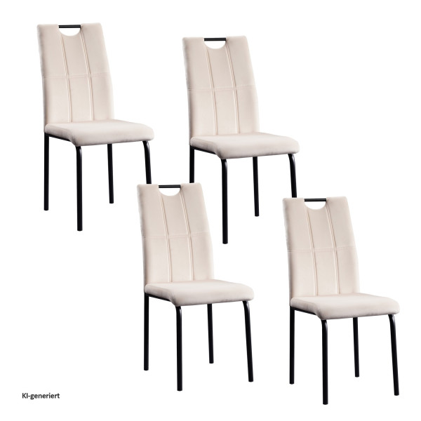Stuhl Denton Velvet creme 4er Set