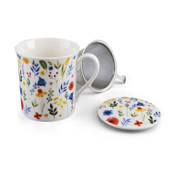 Jameson Tailor Flowers Kräuterteetasse mit Deckel und Sieb