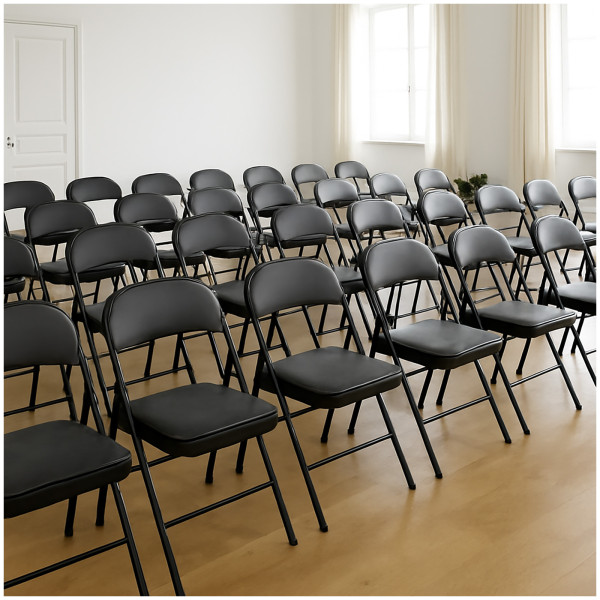 HTI-Living Kunstleder Schwarz-Schwarz 4er-Set Klappstuhl Wedigo