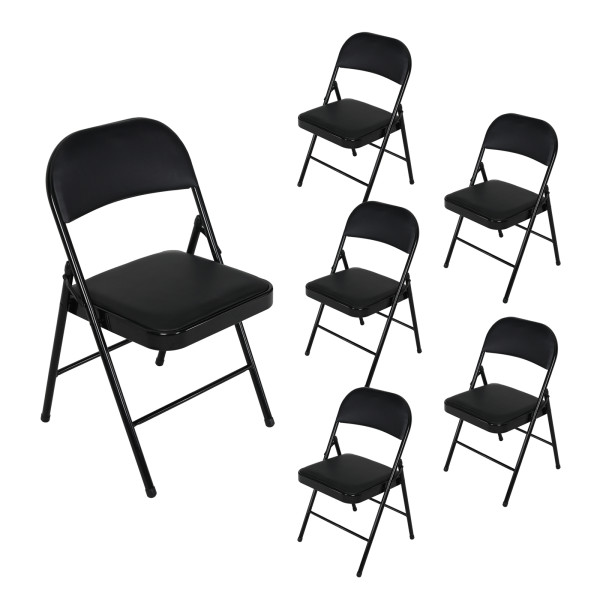 Klappstuhl Wedigo PVC Schwarz 6er Set