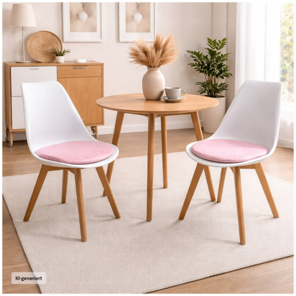 Stuhl Atlanta Weiß/PU Rosa Muster 2er-Set