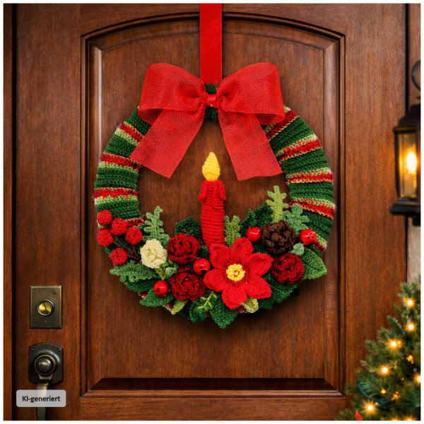 Weihnachtskranz Häkelset DIY 30 cm
