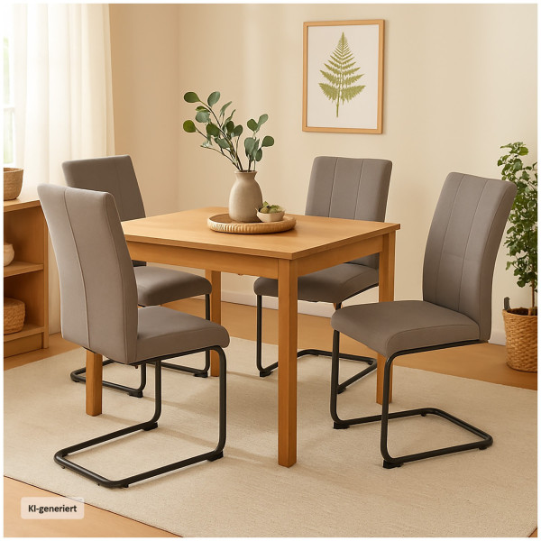 Schwingstuhl LennyP PU braun 4er Set