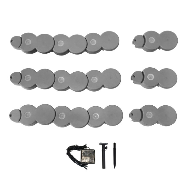 Beetumrandung Nessa Solar Palisade, 36-tlg grau