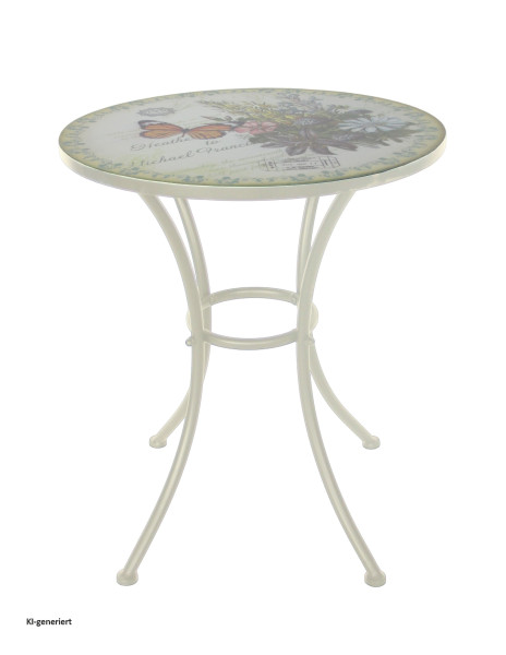 Gartentisch Celia "Schmetterling" creme Motivdruck