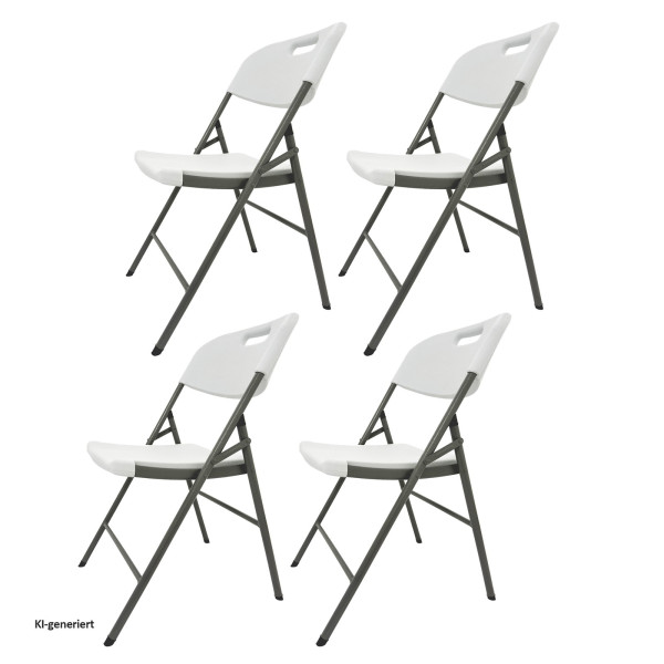 Klappstuhl Fritz weiß HDPE / Stahl 4er Set