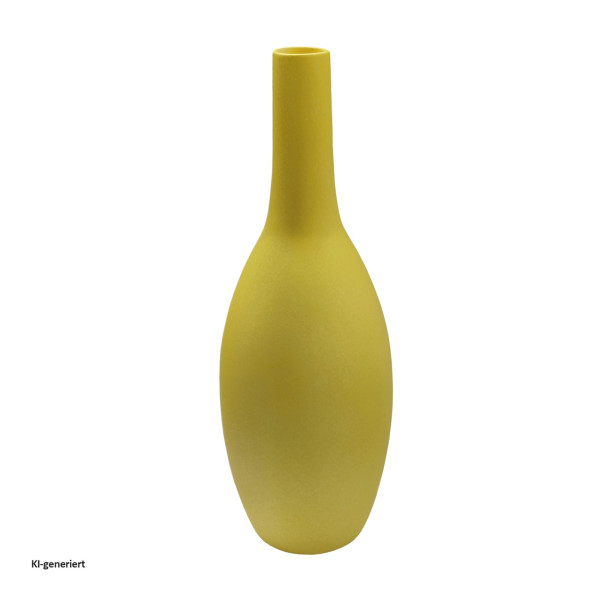 Keramik Flaschenvase Gelb 14x14x40 cm