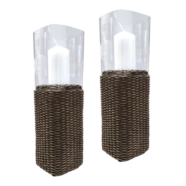 HTI-Living Rattanoptik Windlicht 2er Set