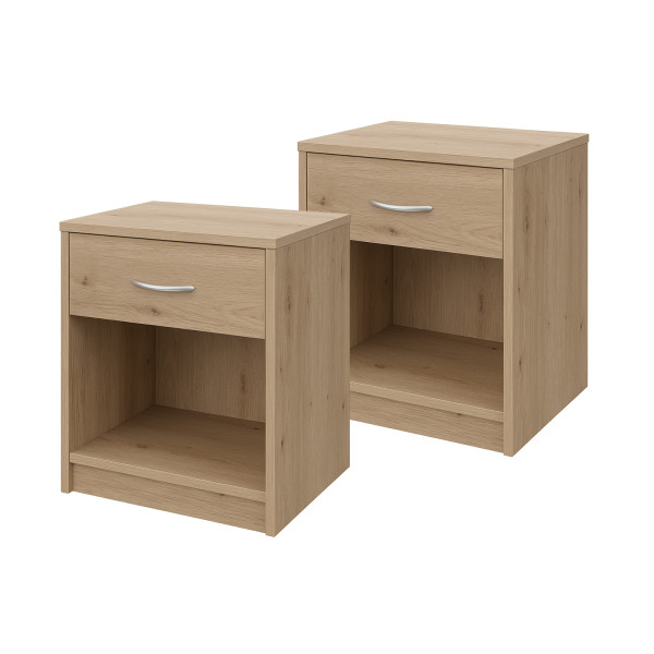 HTI-Living Nina Artisaneiche Nachtschrank mit 1 Schublade 2er-Set