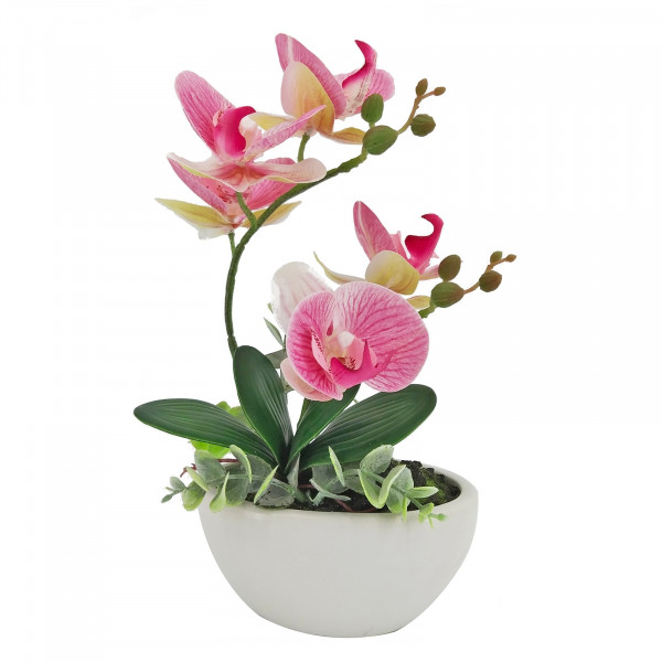 NTK-Collection Leilani Kunstblume Orchidee pink in Schale