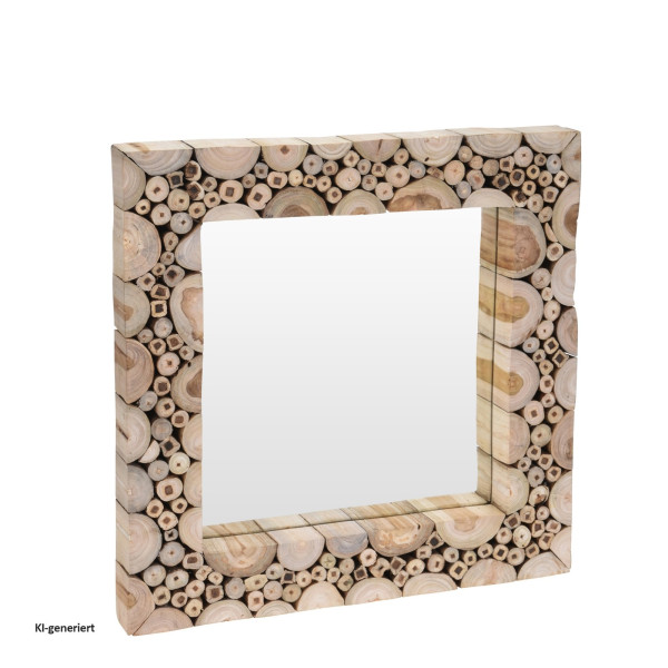 SPIEGEL MIT TEAK 50X50X5 CM