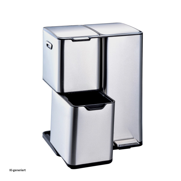 Mülltrennsystem Jannik 60L Silber