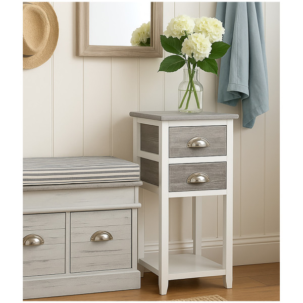 HTI-Living praktisches Möbelstück Beistelltisch mit 2 Schubladen im Shabby Look