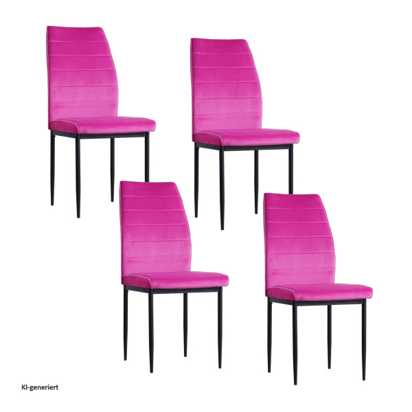 Stuhl Madison Velvet pink 4er Set
