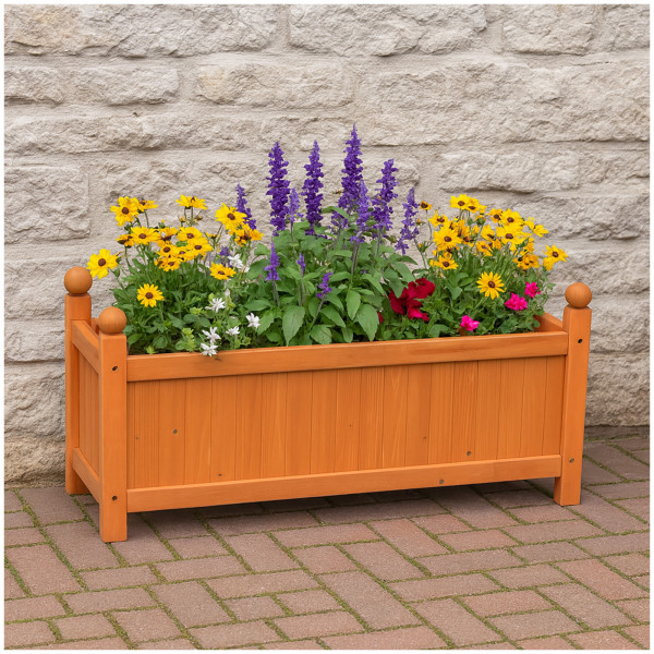HTI-Living Blumenkübel für Garten, Terrasse und Balkon Holz-Pflanzkasten in Braun