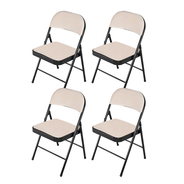 HTI-Living Velvet Beige 4er-Set Klappstuhl Wedigo