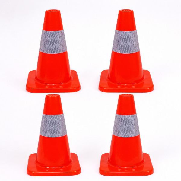 Verkehrskegel Agosta rot weiß Plastik 4er Set