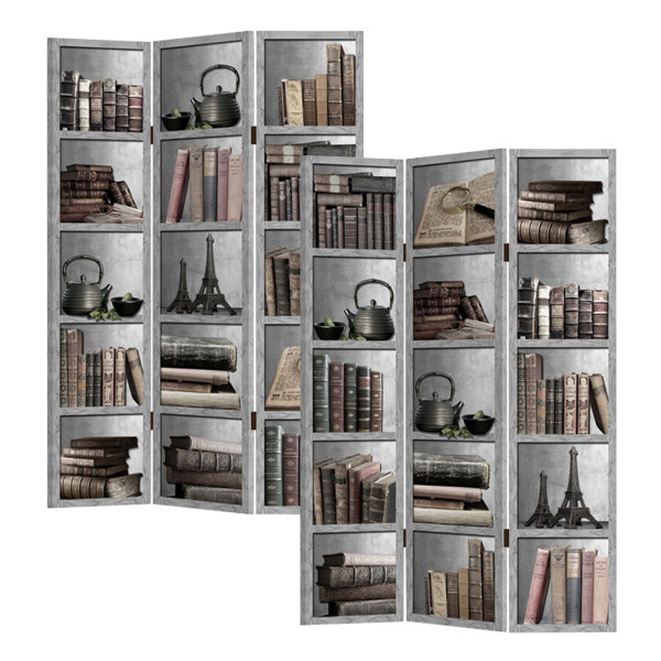 HTI-Line Bücherregal Paravent