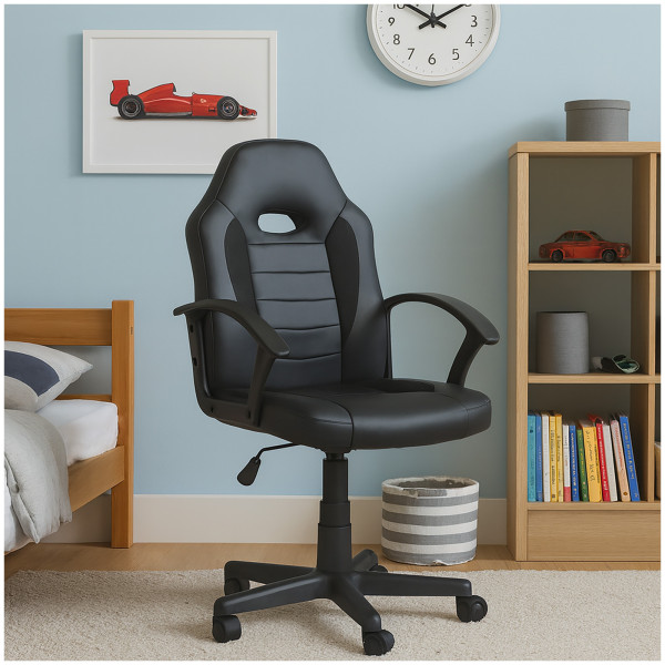 HTI-Living Daytona Junior Schwarz Schreibtischstuhl höhenverstellbar