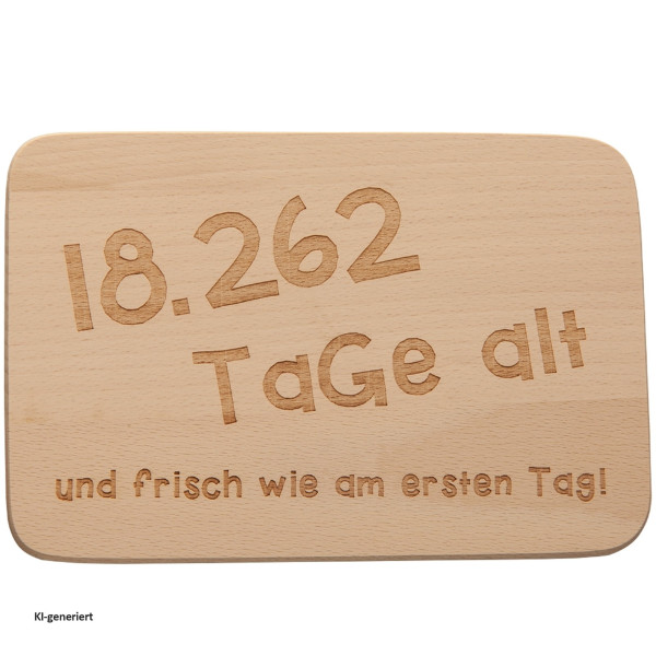 Frühstücksbrettchen "18.262 Tage" (50. Geb.)