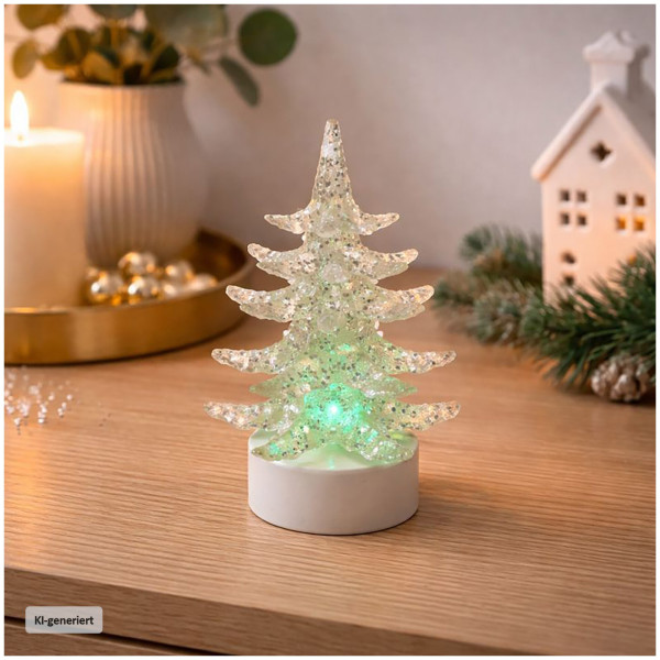 leuchtender Weihnachtsbaum 6,5 x 10 cm
