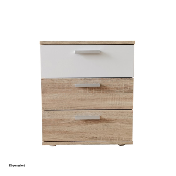 Nachtkonsole Nachtschrank Nina 3 Sonoma Weiß