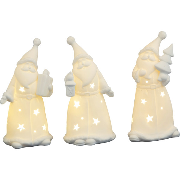 HGD Porzellan Matt-Weiß LED Weihnachtsmann 1 Stück