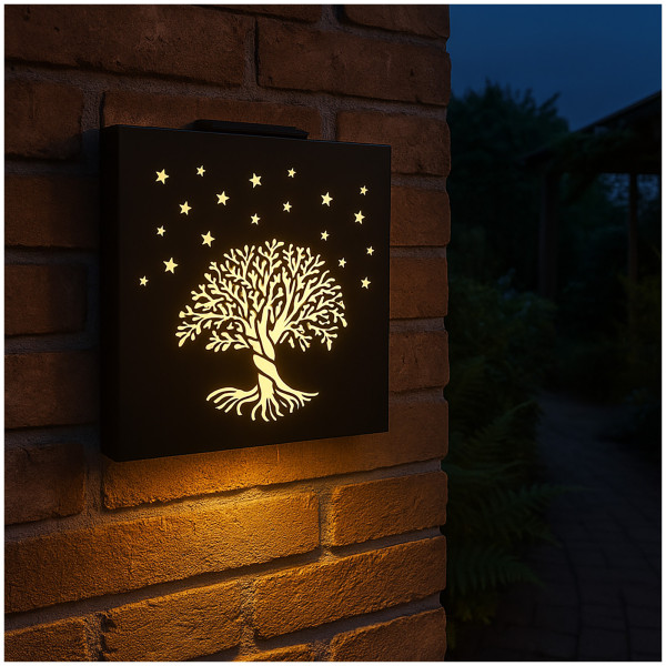 HTI-Living warmweiß für Terrasse und Balkon LED Solarleuchte 46 x 48 cm