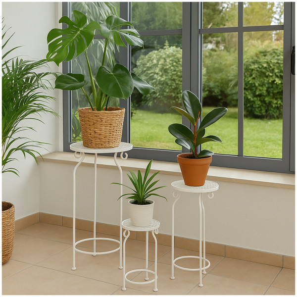 Blumentisch Celia_06 3er-Set Creme
