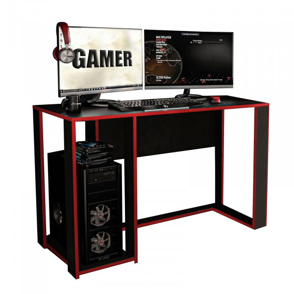 HTI-Living Schwarz/Rot Gamer Schreibtisch