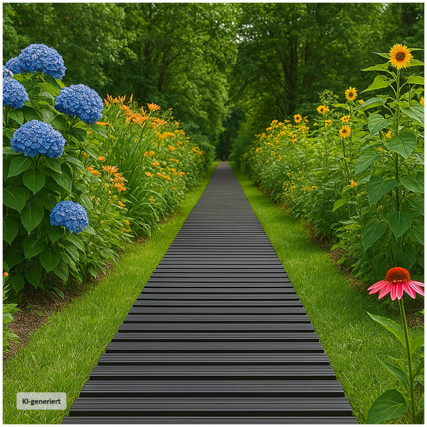 Gartenweg Nessa zum Ausrollen, 64teilig, grau