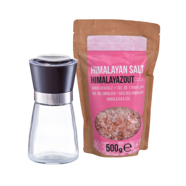 neuetischkultur inkl. 500g Himalayasalz Salzmühle Glas