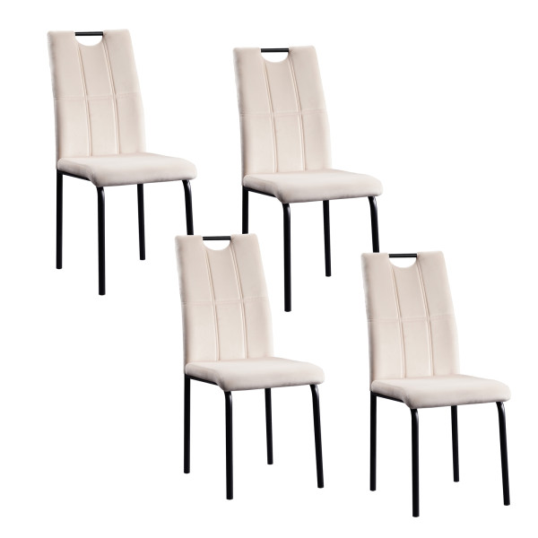 Stuhl Denton Velvet creme 4er Set