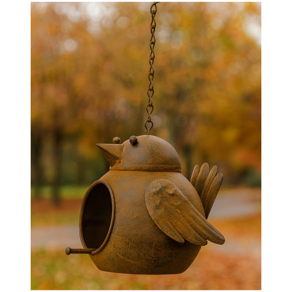 HTI-Living zum Aufhängen im Garten oder Balkon Dekorative Vogelfutterstaion aus Metall