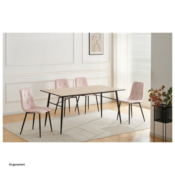 Stuhl Mesa Eco Velvet rosa 4er
