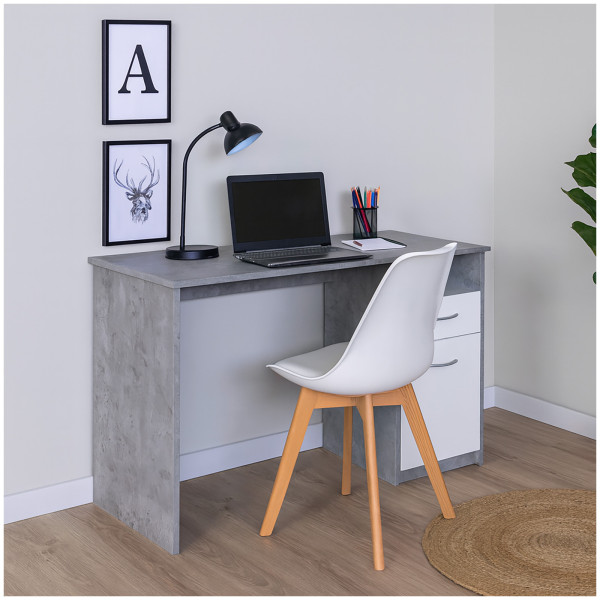 HTI-Living Beton Weiß Schreibtisch 120 x 76 cm