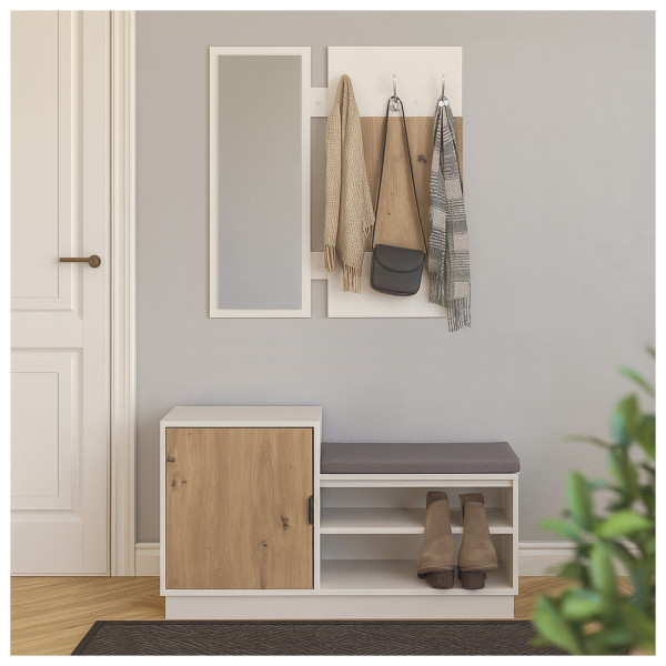 Garderobe Dana2 Weiß Artisaneiche