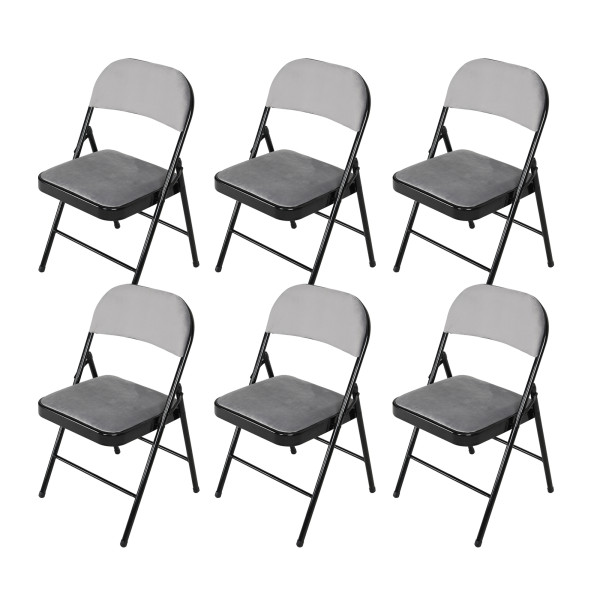 Klappstuhl Wedigo Velvet Grau 6er Set